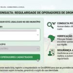 nterface simulada do Ministério da Agricultura para consulta de drones legais, destacando a importância da segurança jurídica e o registro de irregularidades no GeoIBRAM