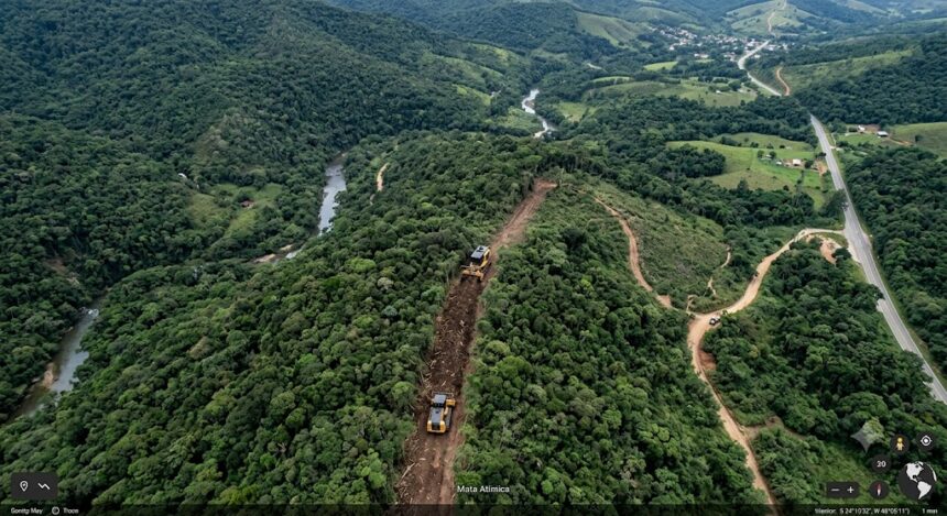 A tecnologia tornou-se uma das maiores aliadas na preservação da Mata Atlântica. O que antes dependia exclusivamente de denúncias ou de patrulhas terrestres complexas, hoje é detectado em tempo real do espaço. Como retratado na imagem watermarked_img_12002667766380017946.png, sistemas avançados de monitoramento por satélite conseguem cruzar dados geográficos e identificar alertas de desmatamento assim que as primeiras árvores começam a cair.