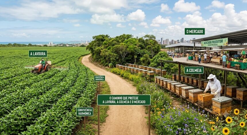 Convivência harmônica: o caminho que protege a lavoura, a colmeia e o mercado