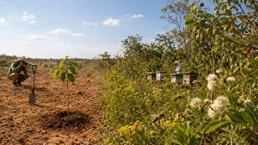 Restauração ambiental não termina no plantio. Polinizadores ajudam a vegetação a produzir frutos, sementes e regeneração com resultado comprovável.
