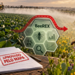 agrotóxico aprovado pelo MAPA; pulverização agrícola; avaliação BeeREX sendo contornada; exposição das abelhas ao risco não avaliado.
